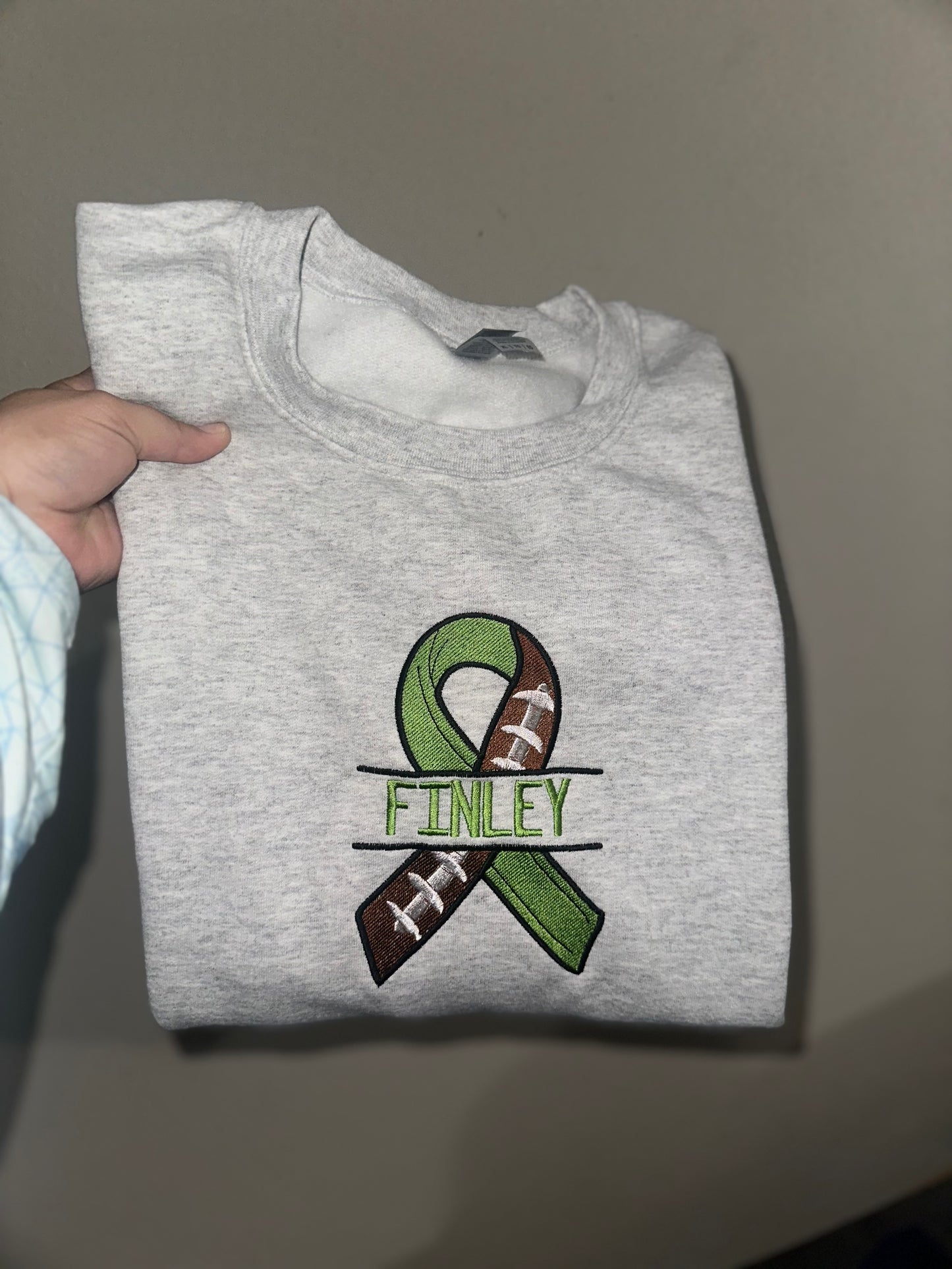 Embroidered GSD Football ribbon sweatshirt