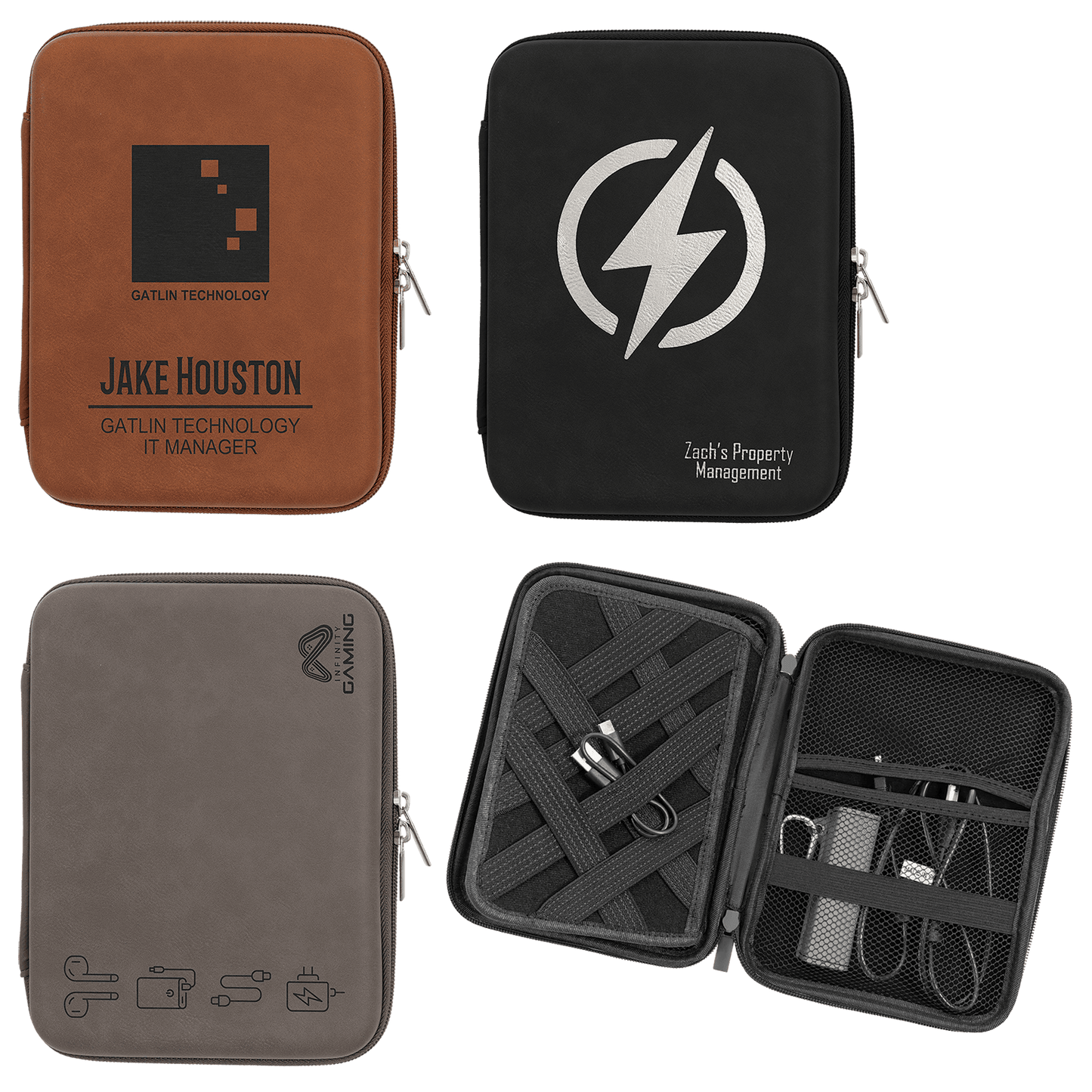 Laser-Engraved Leatherette Organizer Bag