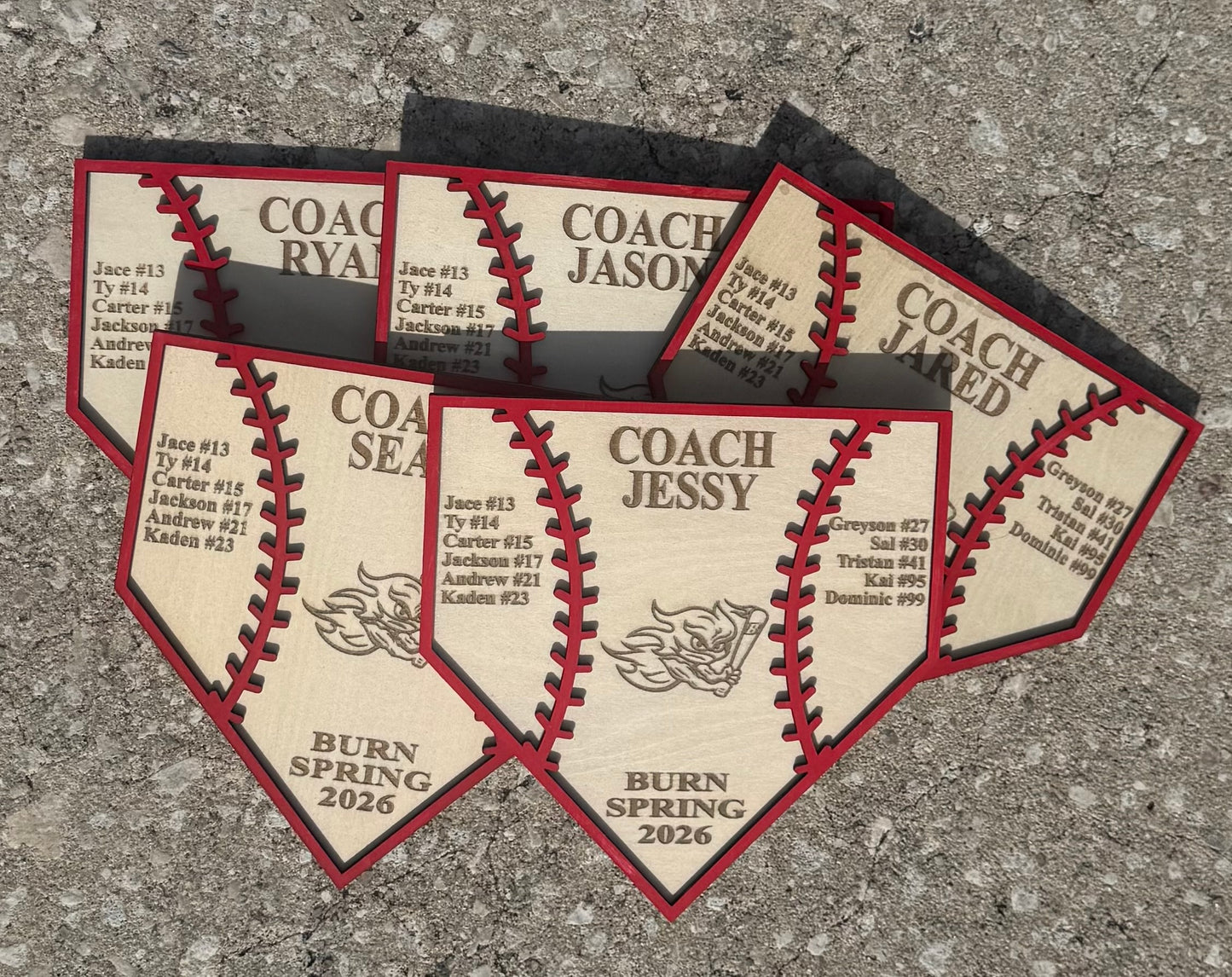 Custom Baseball Coach Home Plate Plaque