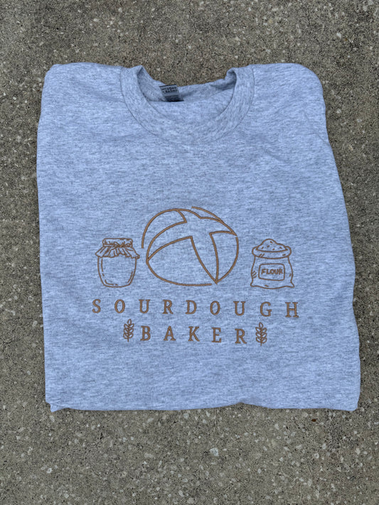Sourdough Baker Embroidered Tee, Long Sleeve, Sweatshirt, or Hoodie