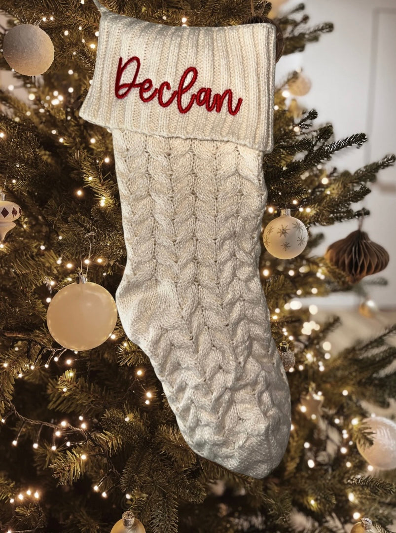 Custom Embroidered Stocking - Festive Holiday Decor, 18-Inch