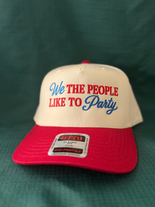 We The People Like To Party Embroidered Hat