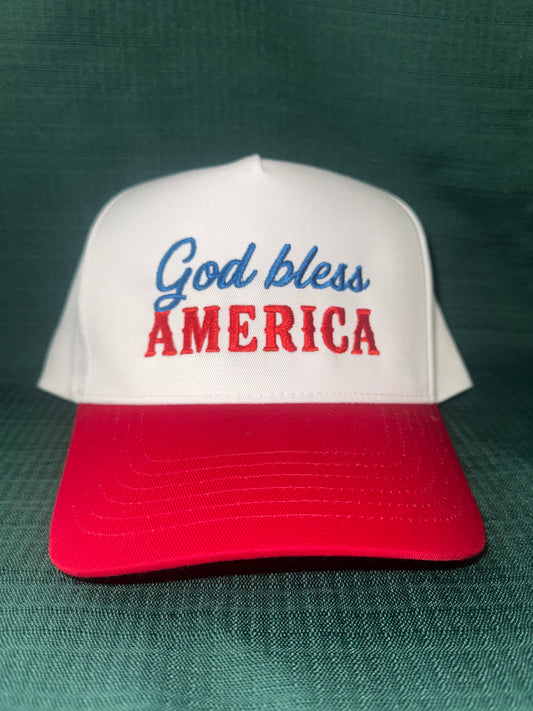 God Bless America Embroidered Hat