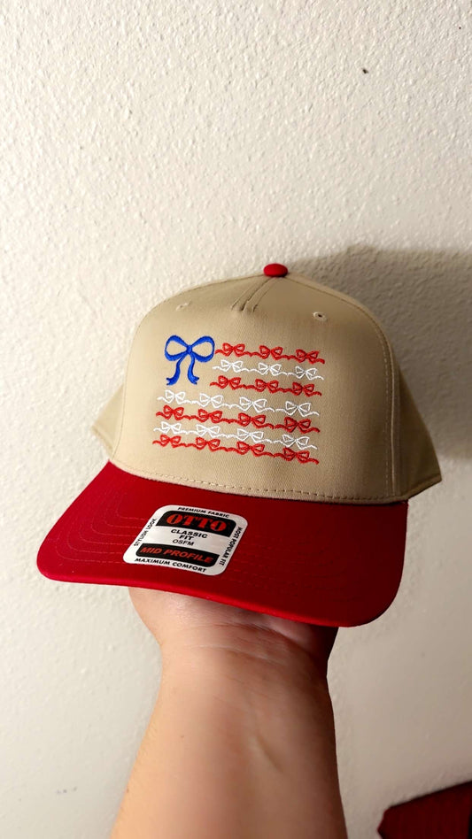 Red, White & Bowed Hat